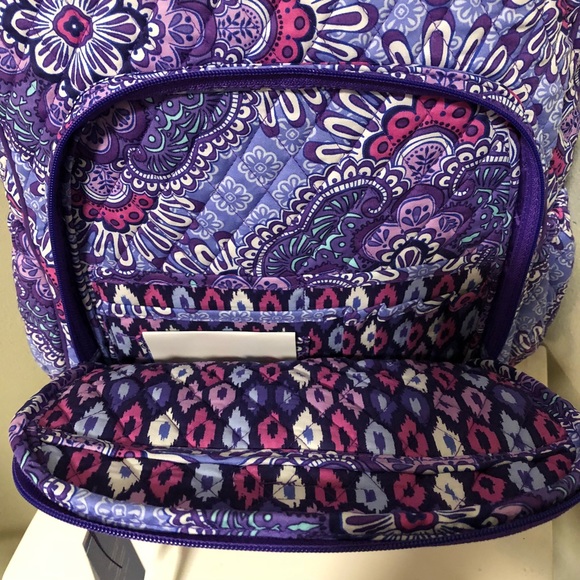 Vera Bradley Campus Tech Backpack Lilac Tapestry - Picture 3 of 8